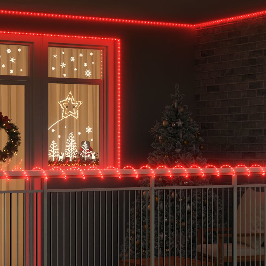 Lyskabel med 240 LED Rød 10 m PVC