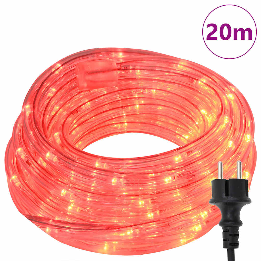 Lyskabel med 480 LED Rød 20 m PVC