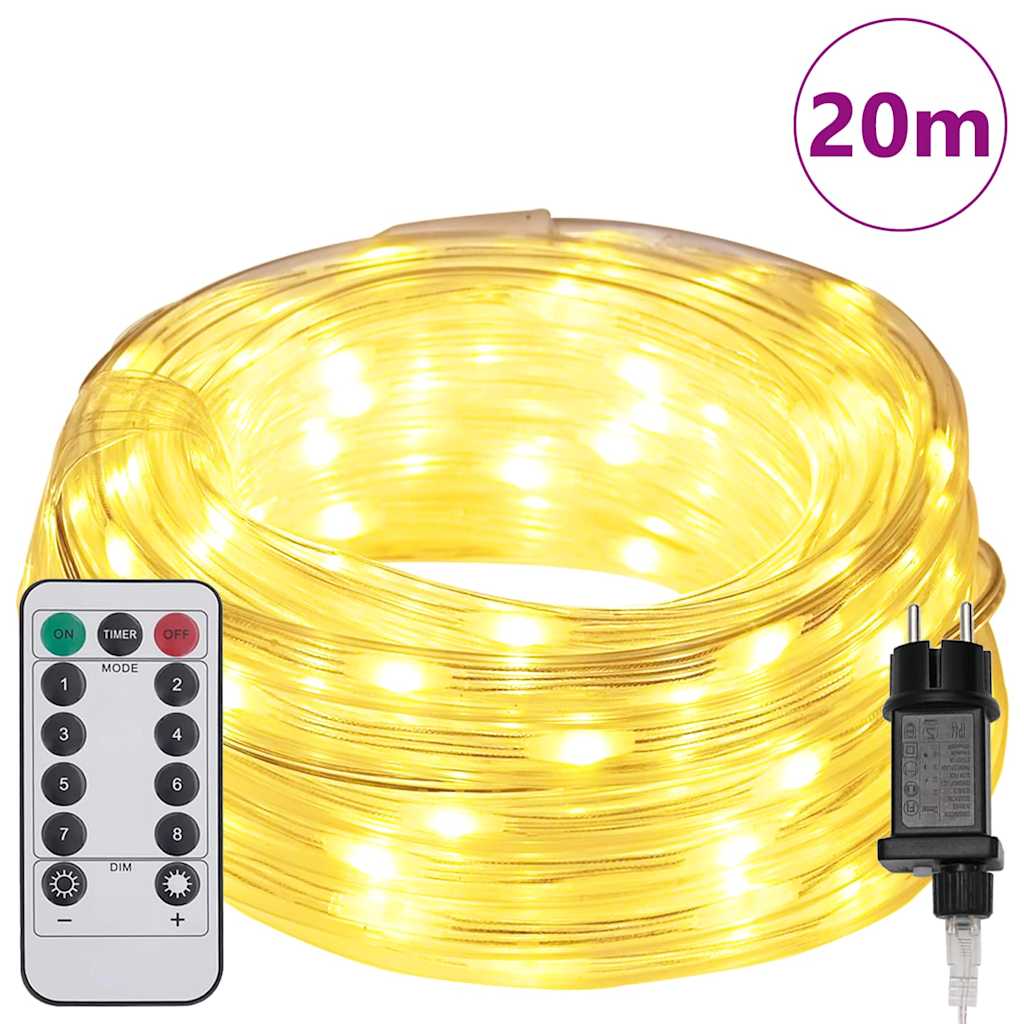 Lyskabel med 480 LED Varmhvit 20 m PVC