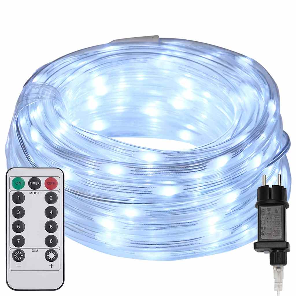 Lyskabel med 480 LED Kald Hvit 20 m PVC