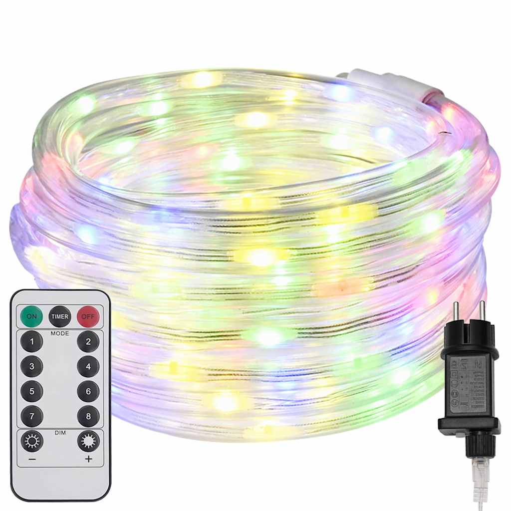 Lyskabel med 120 LED Flerfarget 5 m PVC