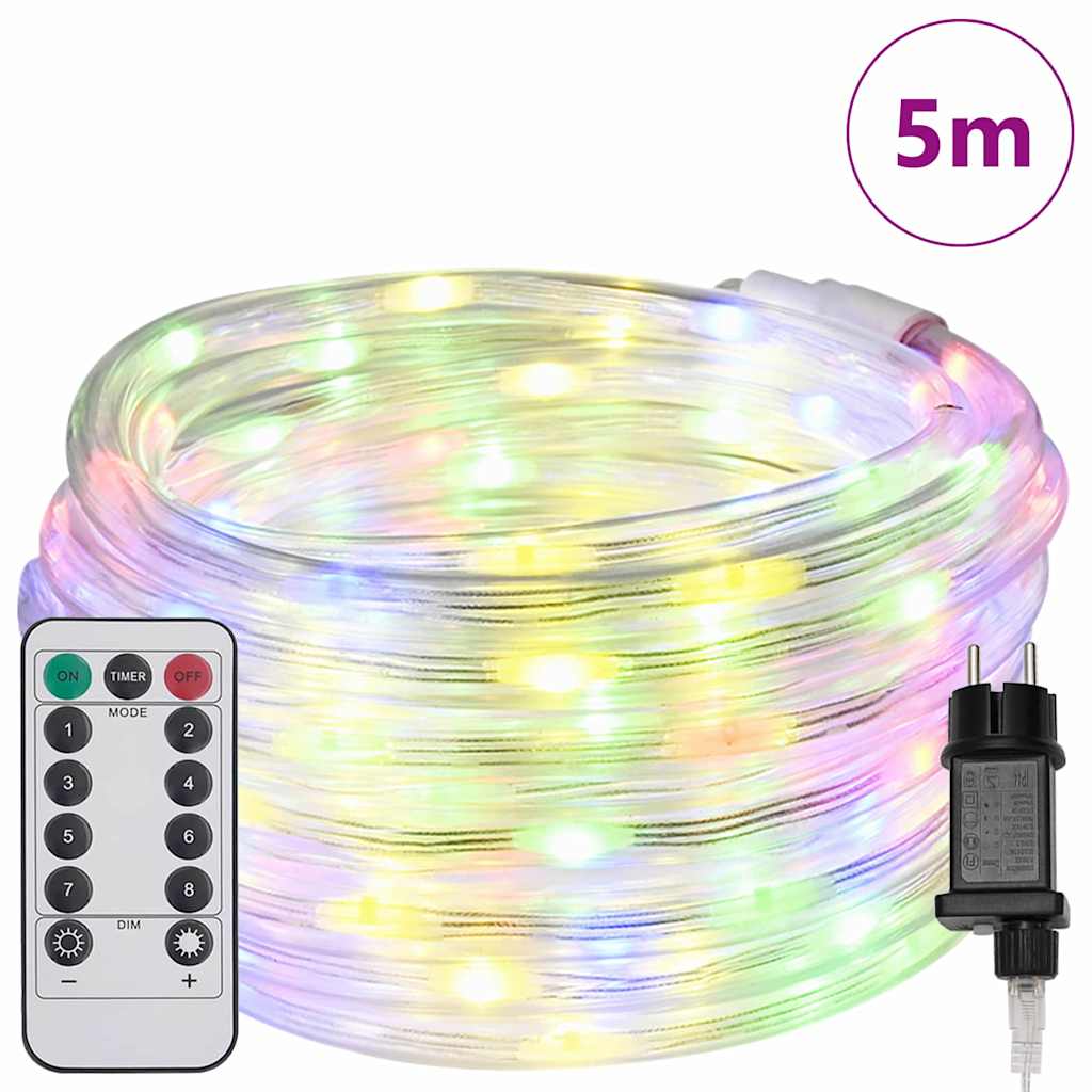 Lyskabel med 120 LED Flerfarget 5 m PVC
