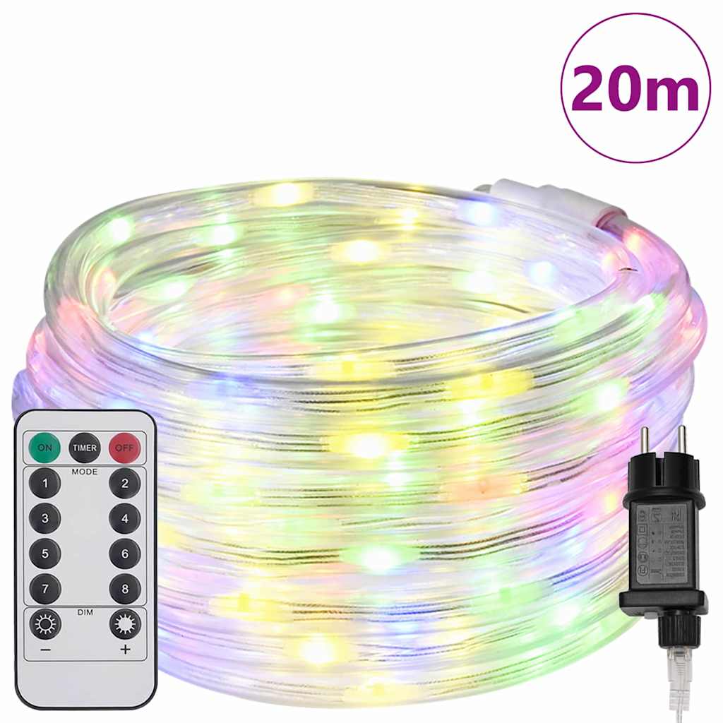 Lyskabel med 480 LED Flerfarget 20 m PVC