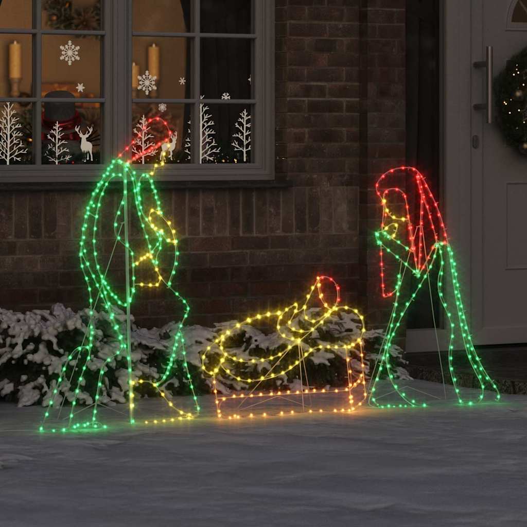 Belyst Krybbesett med 550 LED Flerfarget 112 x 72 cm PVC