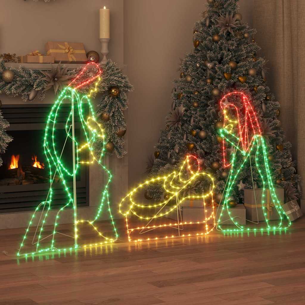 Belyst Krybbesett med 550 LED Flerfarget 112 x 72 cm PVC
