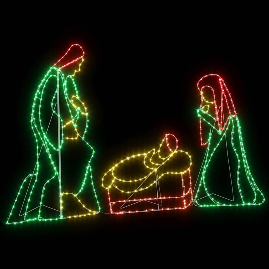 Belyst Krybbesett med 550 LED Flerfarget 112 x 72 cm PVC
