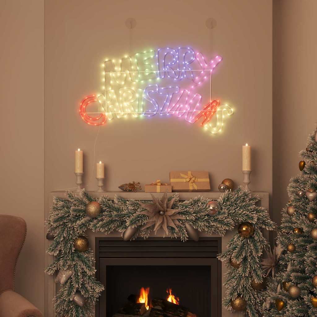 Jule Skilt med 240 LED Flerfarget 100 x 50 cm PVC