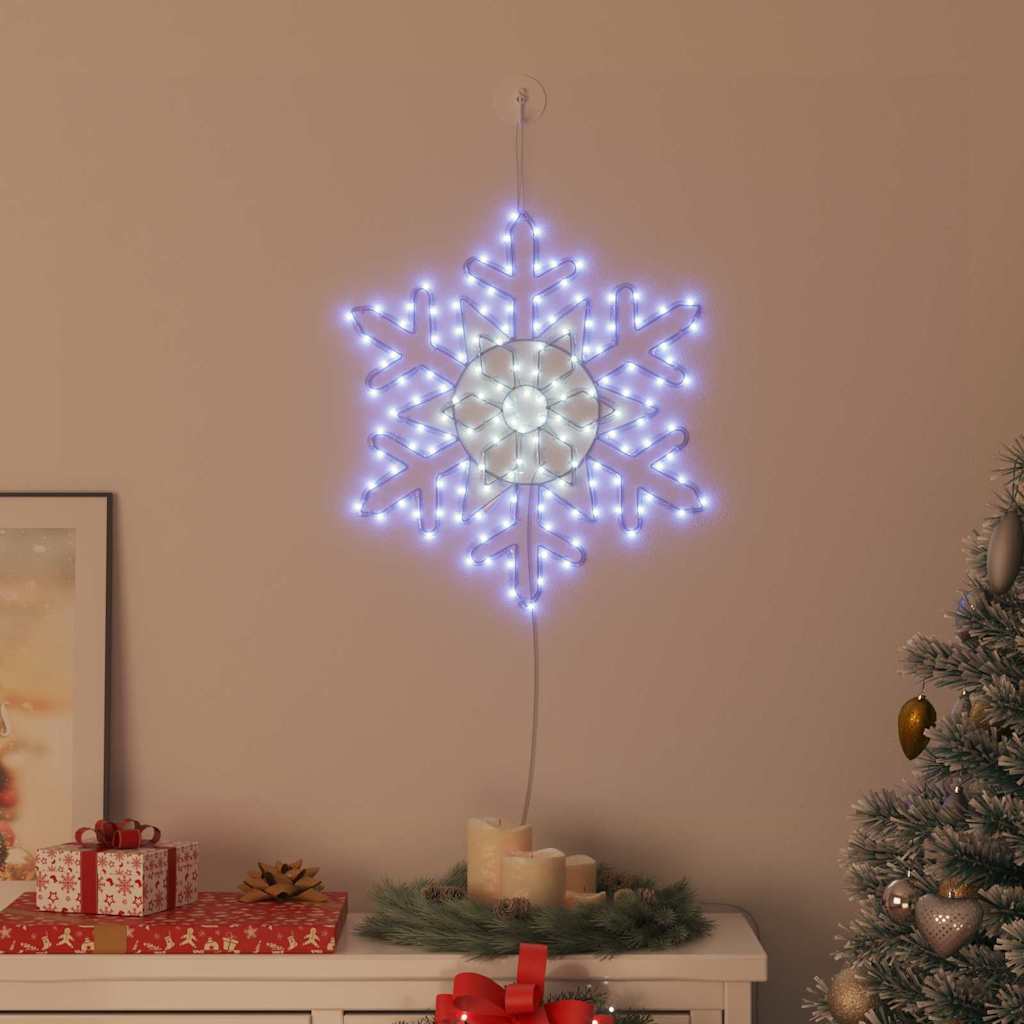 Jule Snøfnugg med 156 LED Blå 55.5 x 55.5 x 0.75 cm PVC