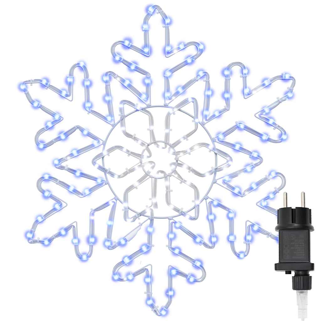 Jule Snøfnugg med 156 LED Blå 55.5 x 55.5 x 0.75 cm PVC