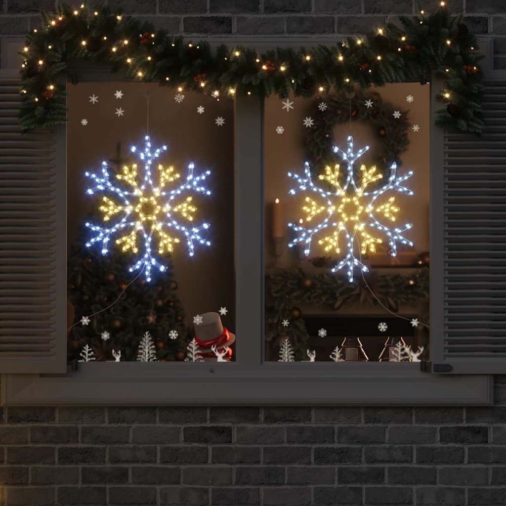 Jule Snøfnugg med 180 LED Varmhvit 56 x 49 x 0,7 cm PVC