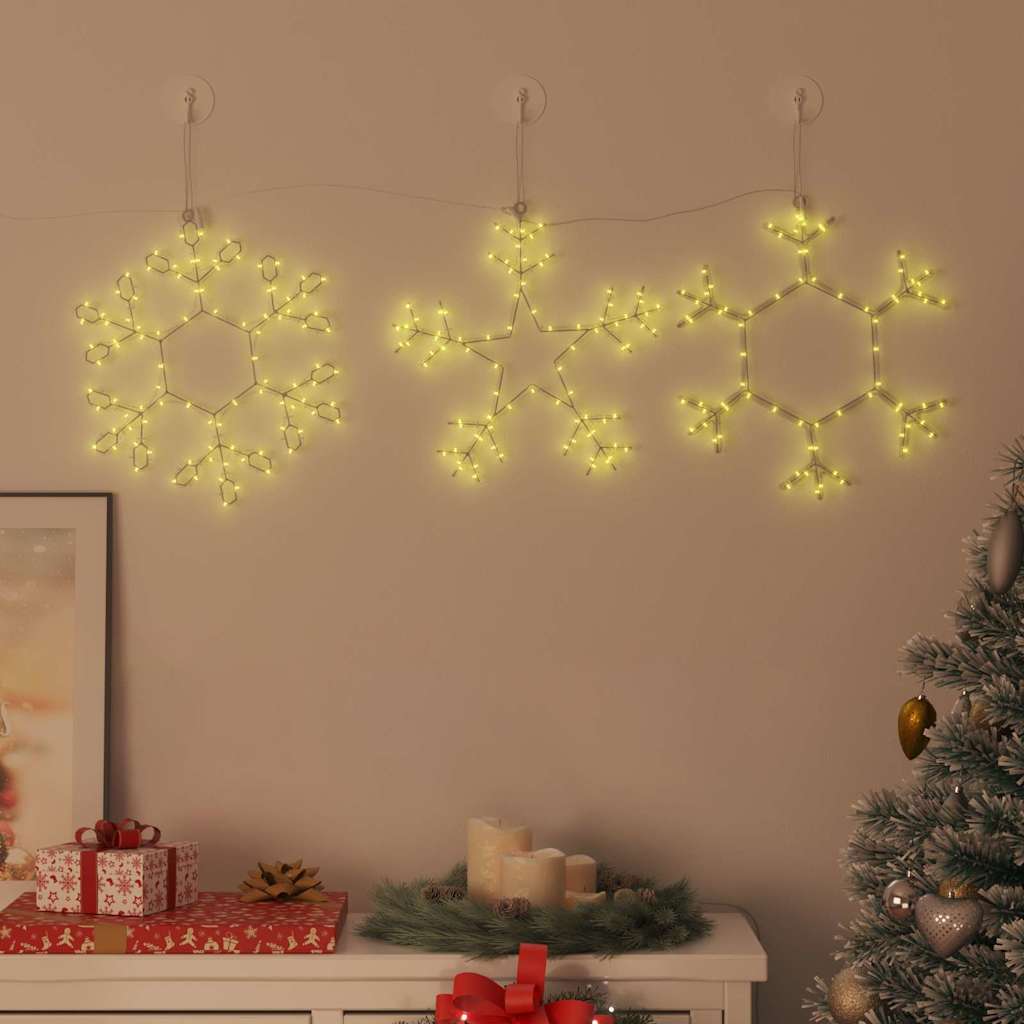 Jule Snøfnugg med 252 LED Varmhvit 45 x 38 cm PVC