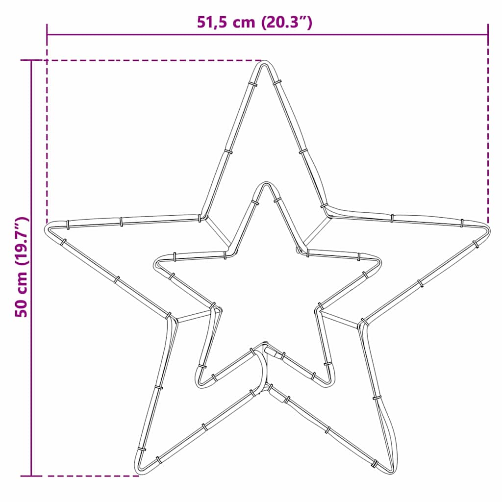 Opplyst Juletrestjerne Kaldhvit 51.5 x 50 x 0.65 cm Jern
