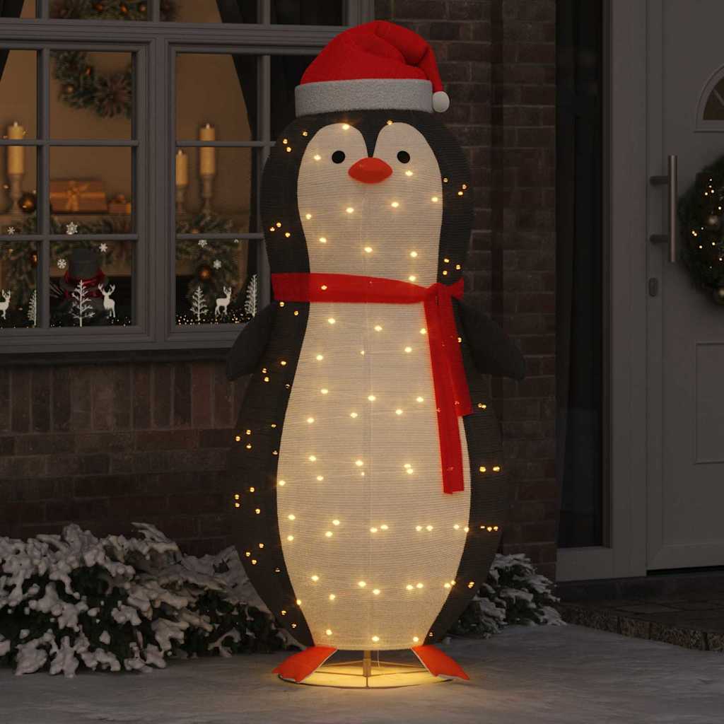 Snø Pingvin Figur Varmhvit 78 x 88 x 180 cm stoff