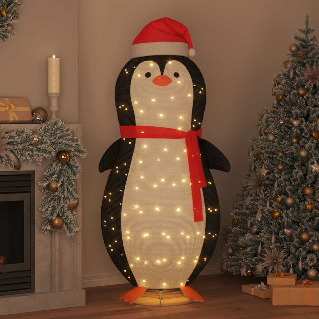 Snø Pingvin Figur Varmhvit 78 x 88 x 180 cm stoff
