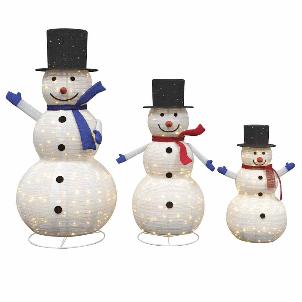 Jule Snømann Familie 3 pcs Varmhvit 81 x 60 x 125 cm stoff
