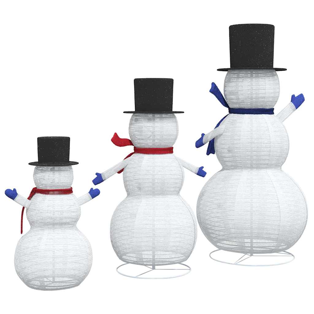 Jule Snømann Familie 3 pcs Varmhvit 81 x 60 x 125 cm stoff