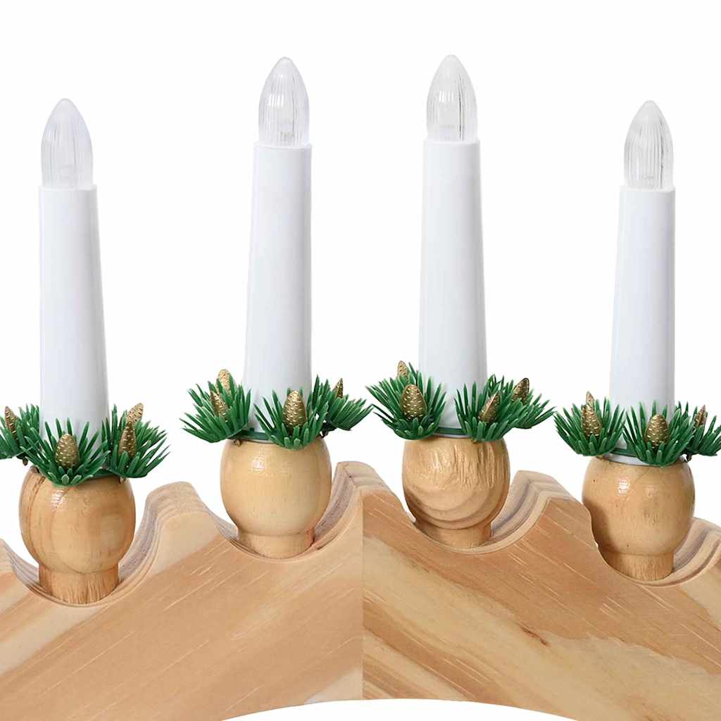 Julelys Bue med 10 LED Lys Brun 47 x 5 x 29 cm Heltre furu