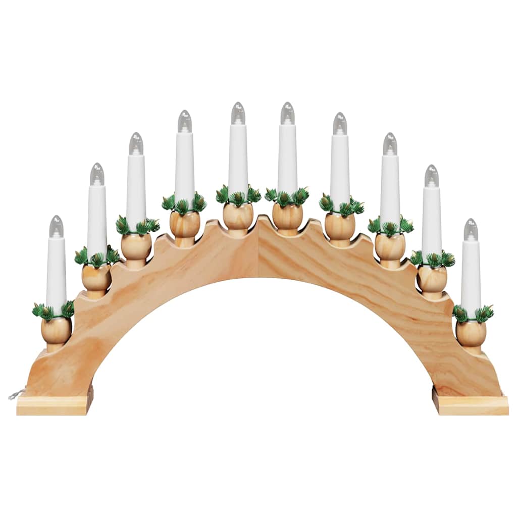 Julelys Bue med 10 LED Lys Brun 47 x 5 x 29 cm Heltre furu
