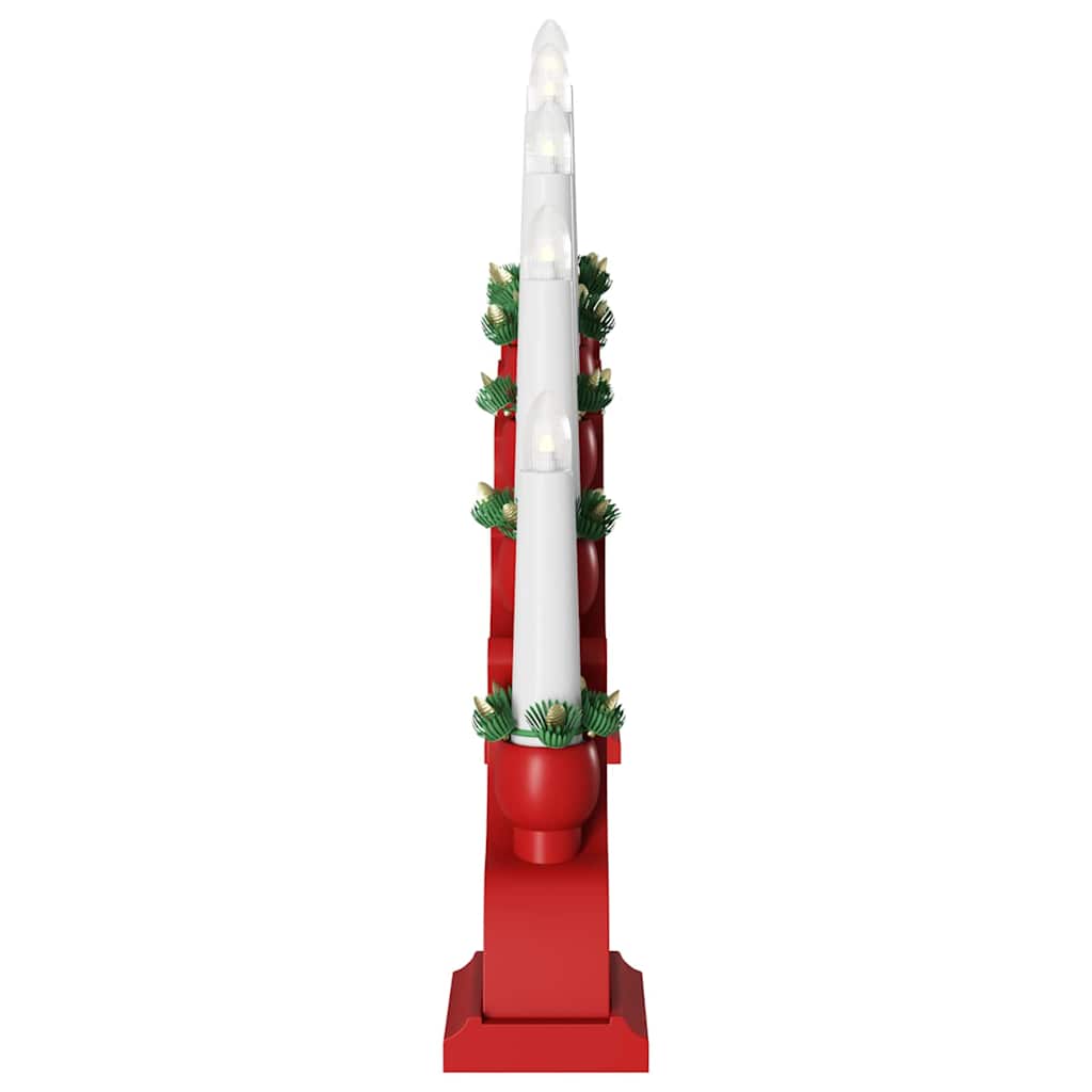 Julelys Bue med 10 LED Lys Rød 47 x 5 x 29 cm Heltre furu