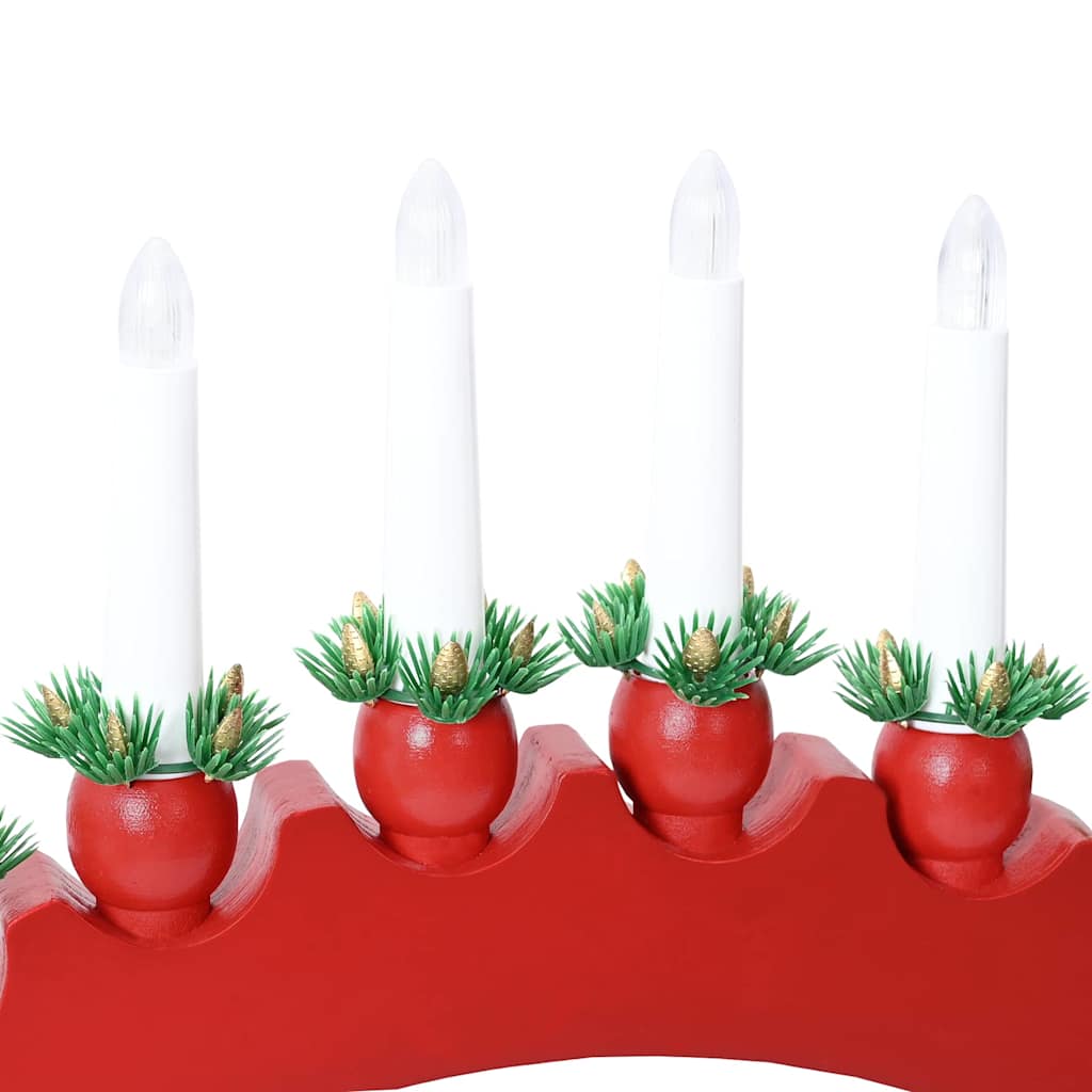 Julelys Bue med 10 LED Lys 3 pcs Rød 47 x 5 x 29 cm Heltre furu