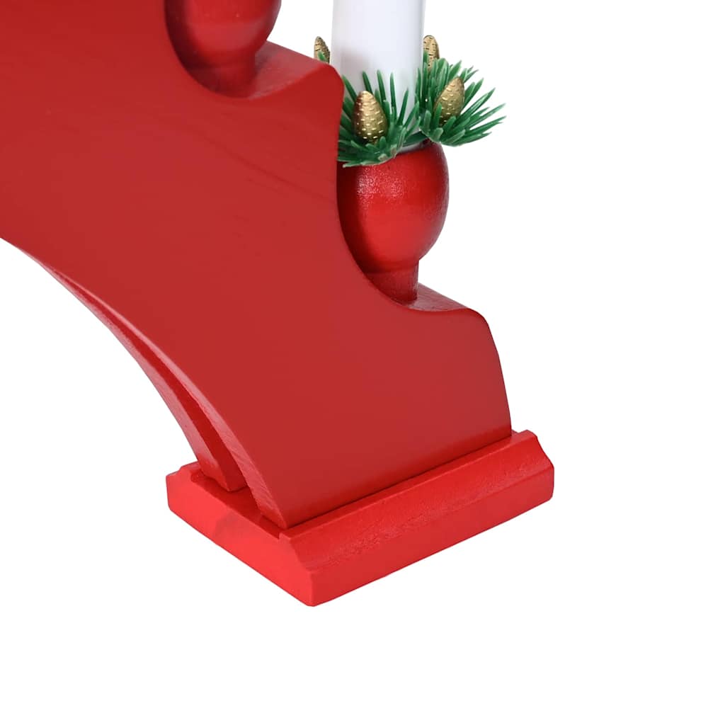 Julelys Bue med 10 LED Lys 3 pcs Rød 47 x 5 x 29 cm Heltre furu