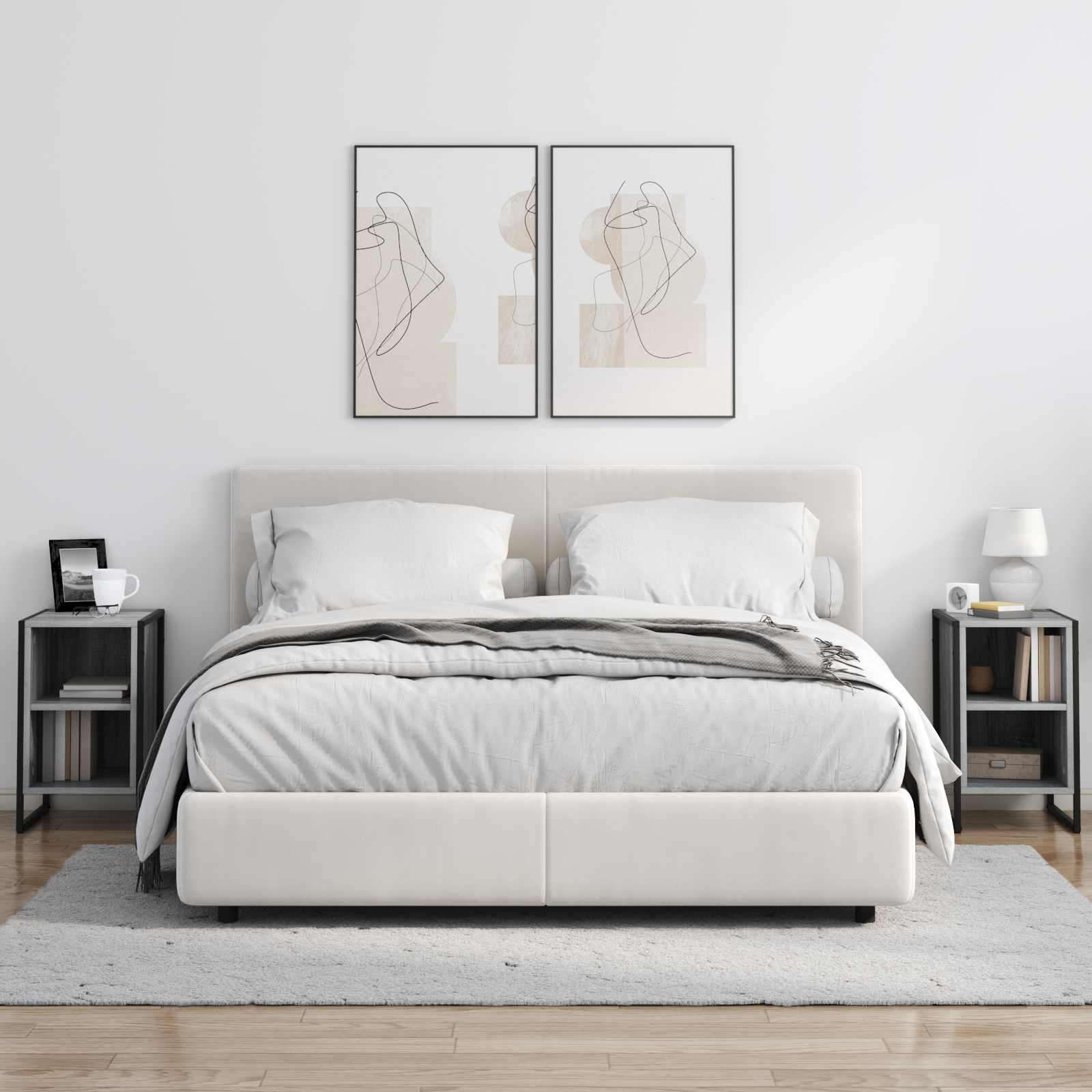 Nattbord Grå Sonoma 39.5 x 30 x 50 cm Konstruert tre