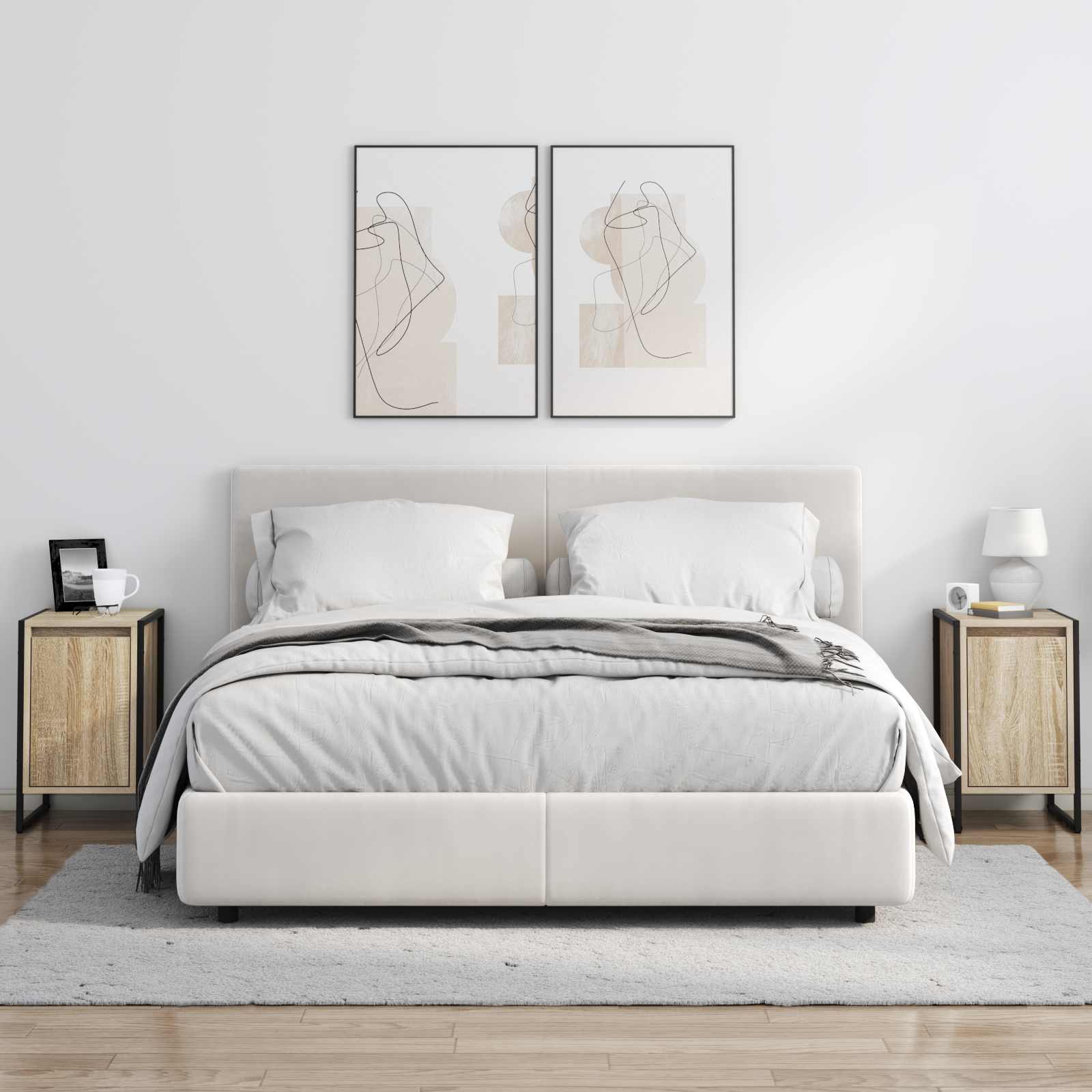 Nattbord 2 pcs Sonoma 39,5 x 30 x 50 cm Konstruert tre