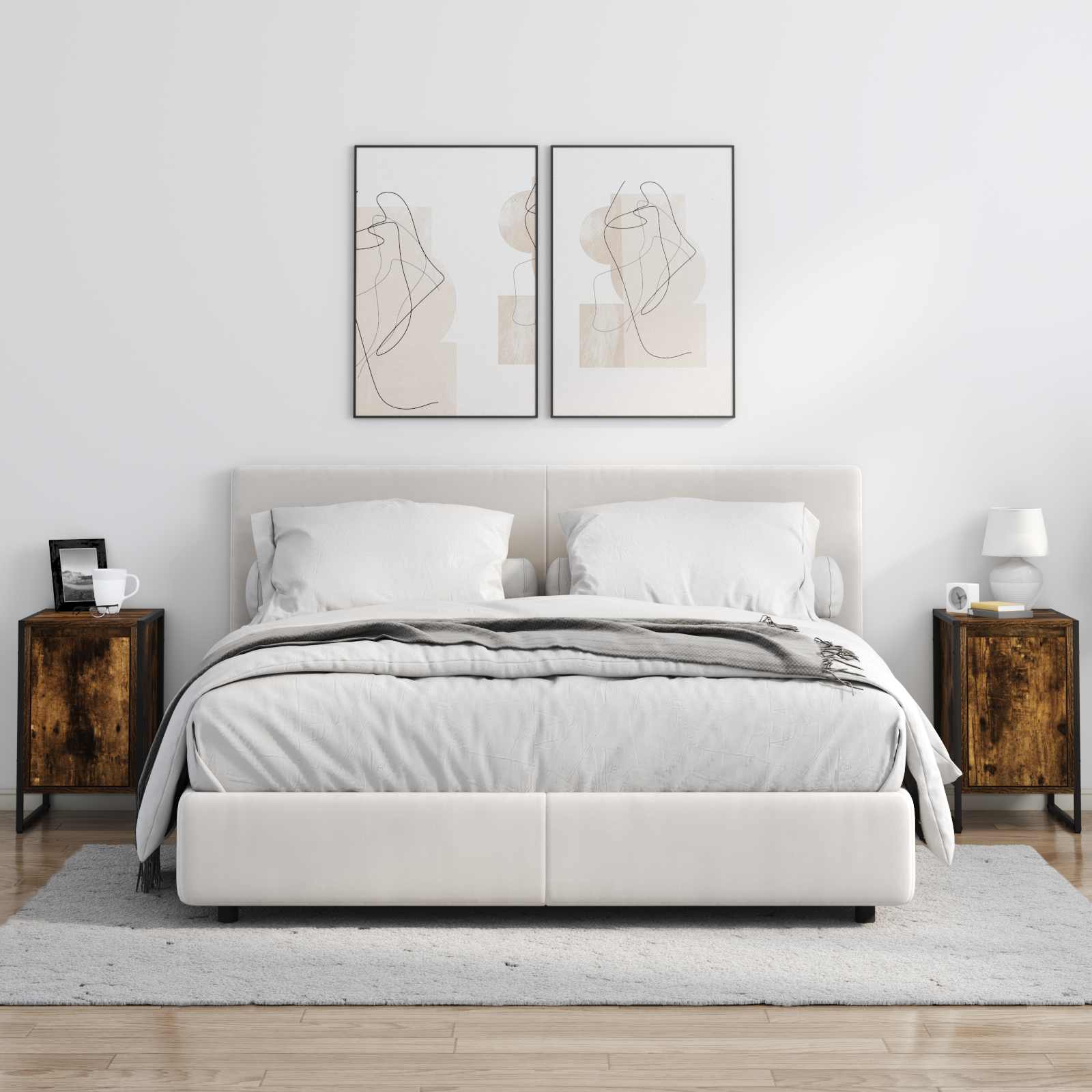 Nattbord Røyk Eik 39,5 x 30 x 50 cm Konstruert tre