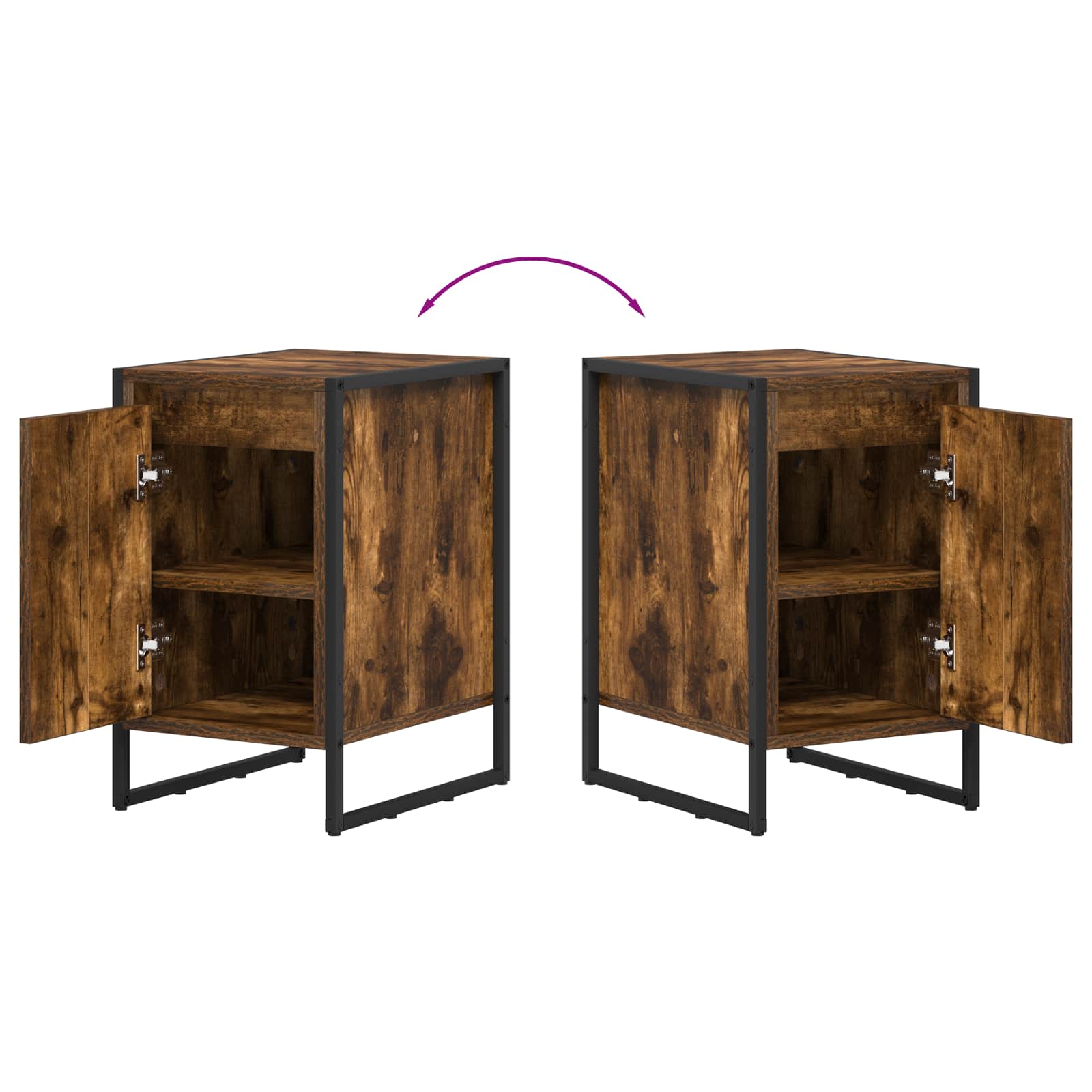 Nattbord Røyk Eik 39,5 x 30 x 50 cm Konstruert tre