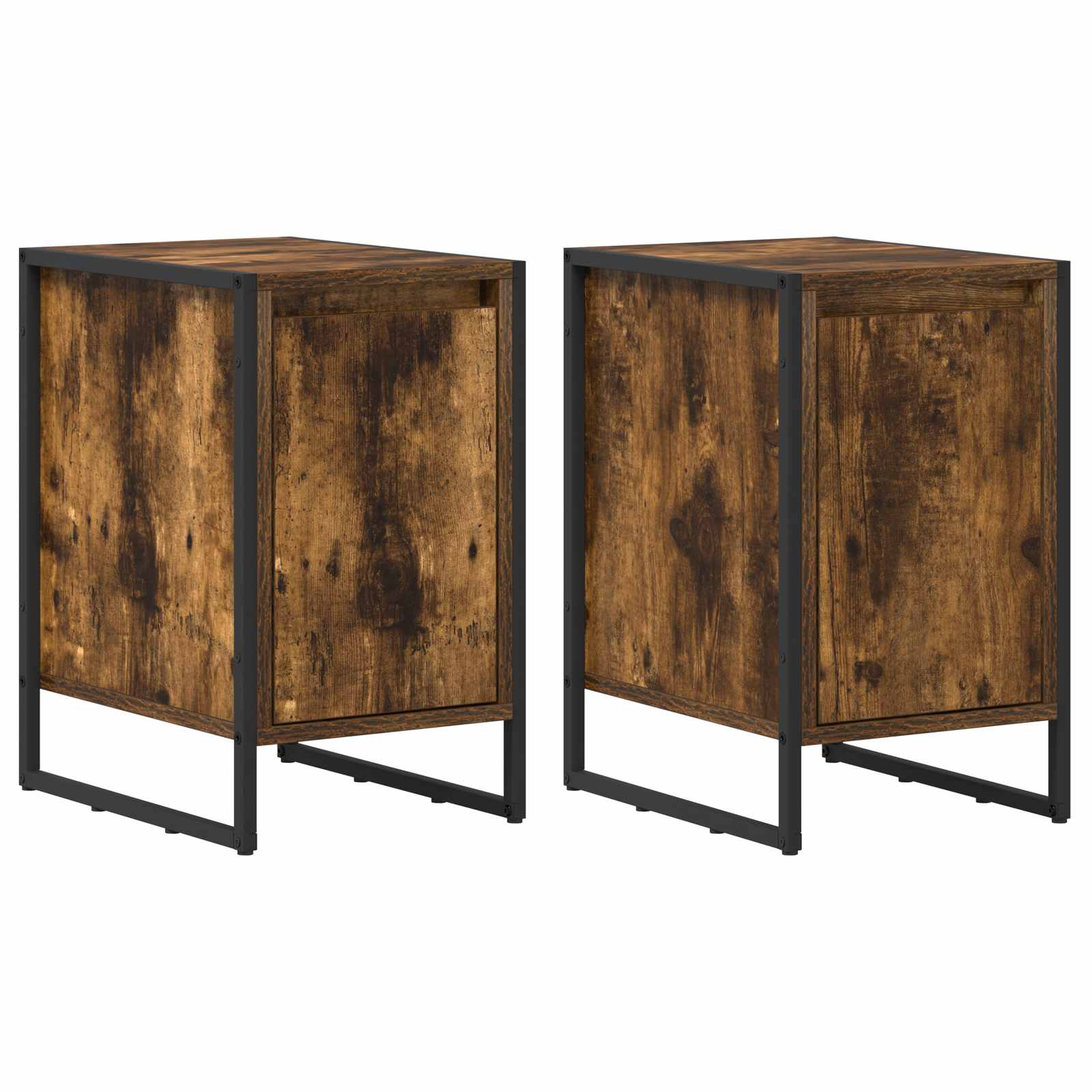 Nattbord 2 pcs Røyk Eik 39,5 x 30 x 50 cm Konstruert tre