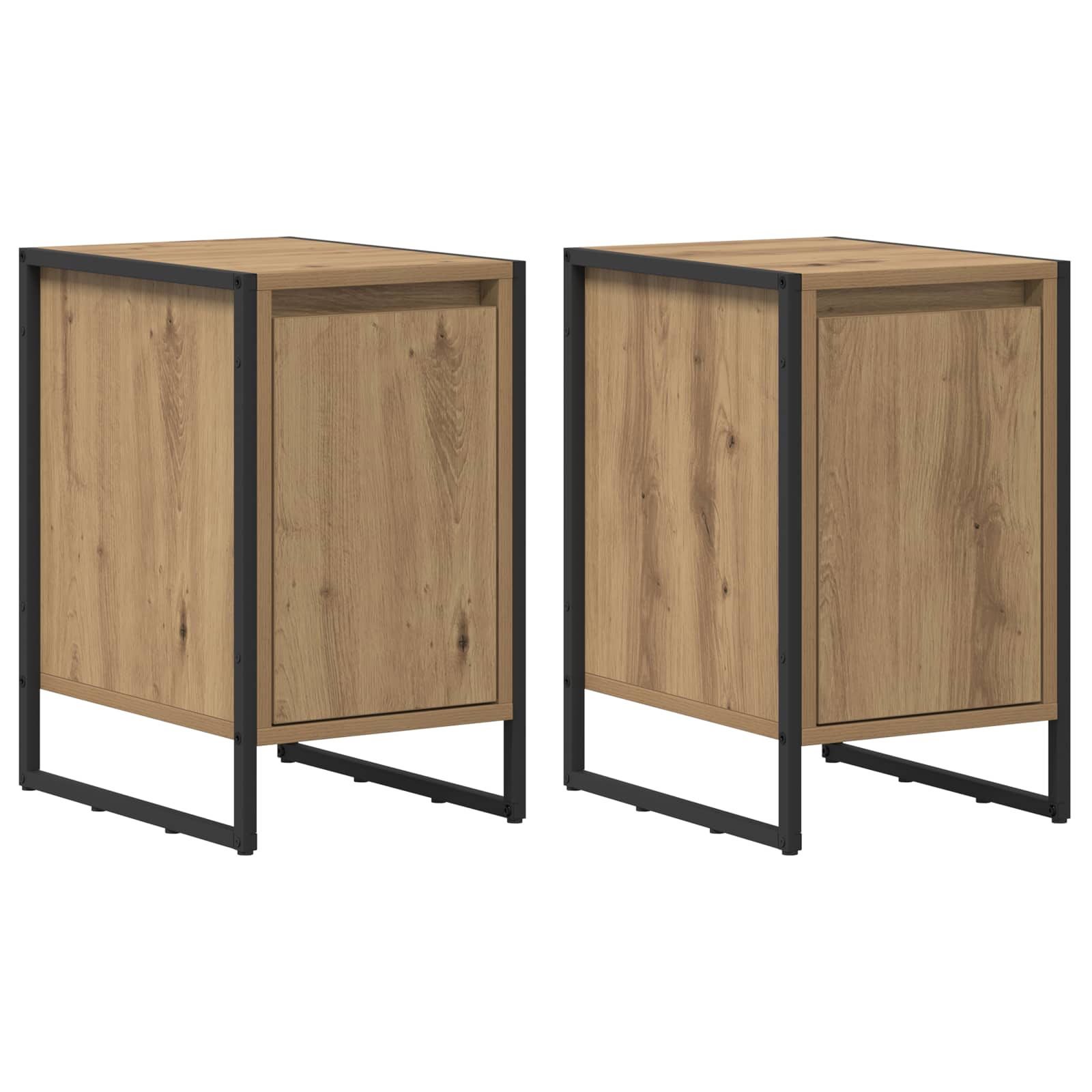 Nattbord 2 pcs Kunstnerisk Eik 39,5 x 30 x 50 cm Konstruert tre