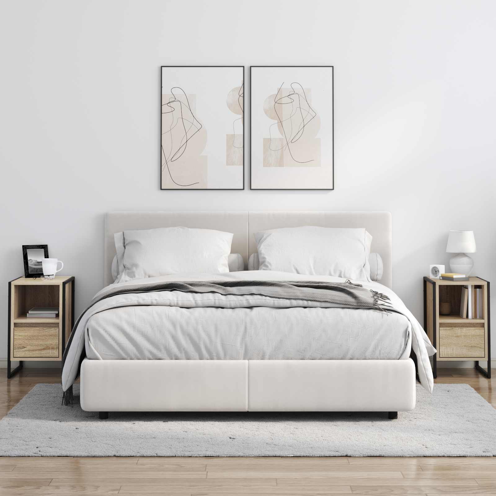 Nattbord 2 pcs Sonoma 39,5 x 30 x 50 cm Konstruert tre