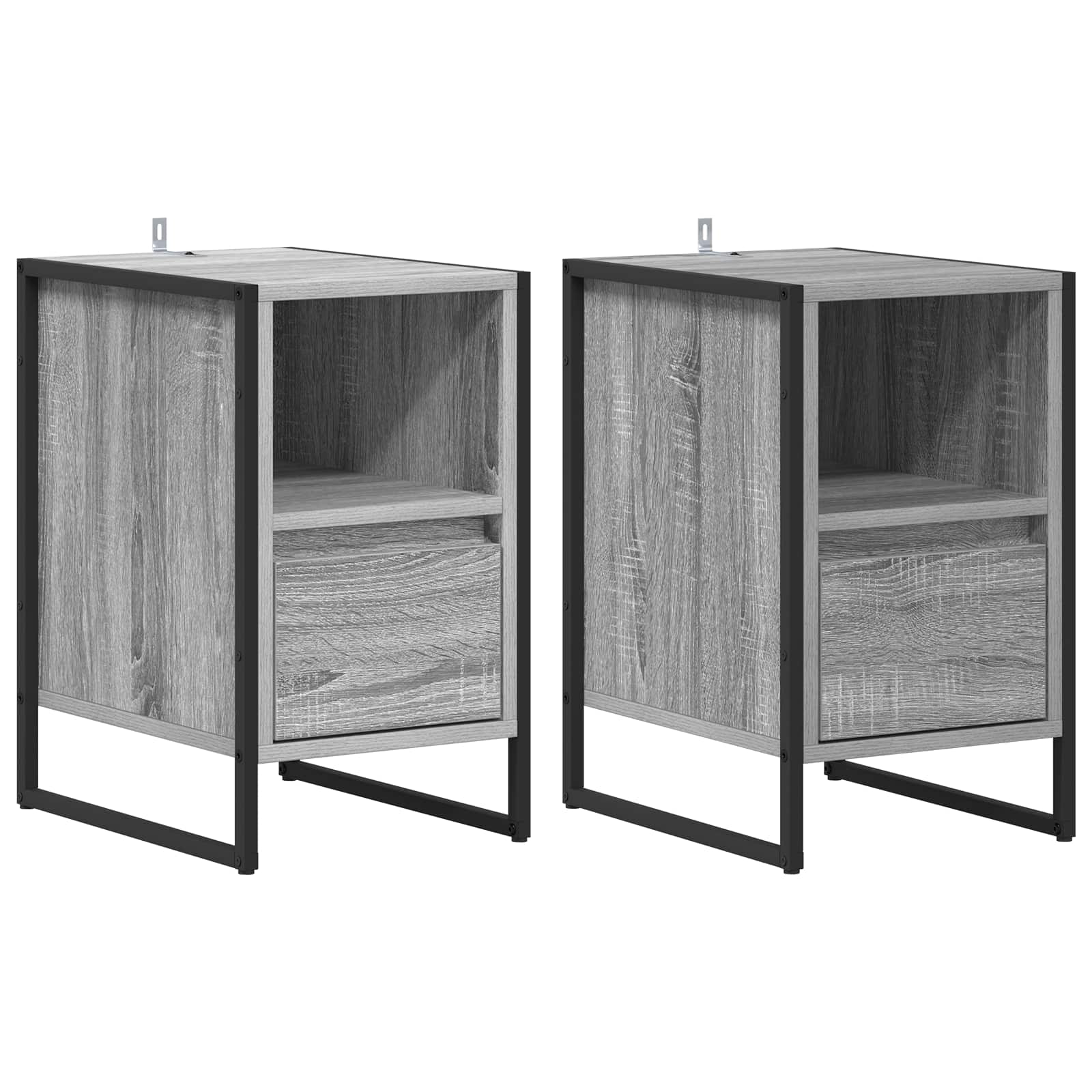 Nattbord 2 pcs Grå Sonoma 39,5 x 30 x 50 cm Konstruert tre