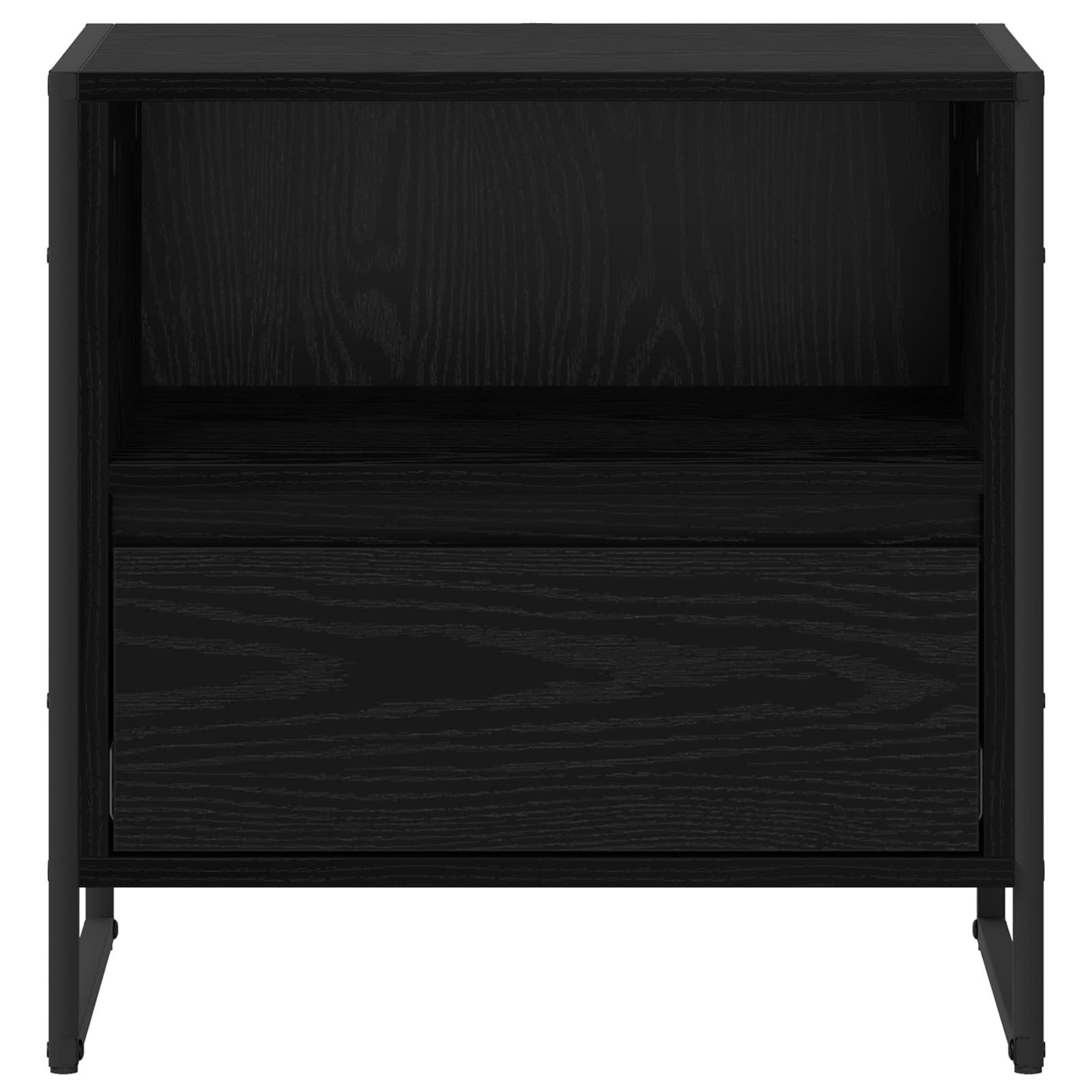 Nattbord 2 pcs Svart Eik 50 x 39,5 x 50 cm Konstruert tre