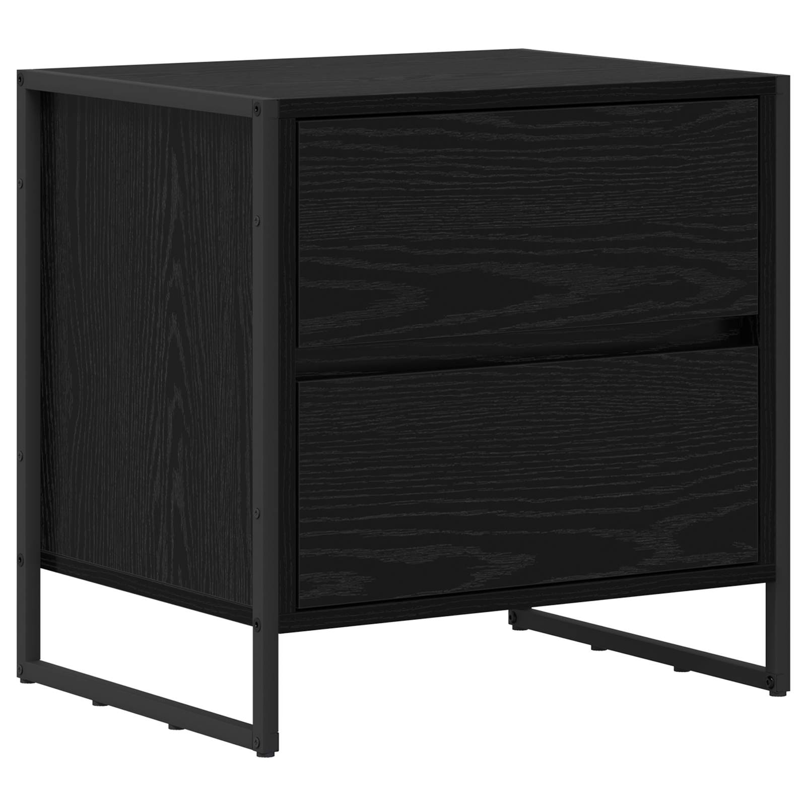 Nattbord 2 pcs Svart Eik 50 x 39.5 x 50 cm Konstruert tre