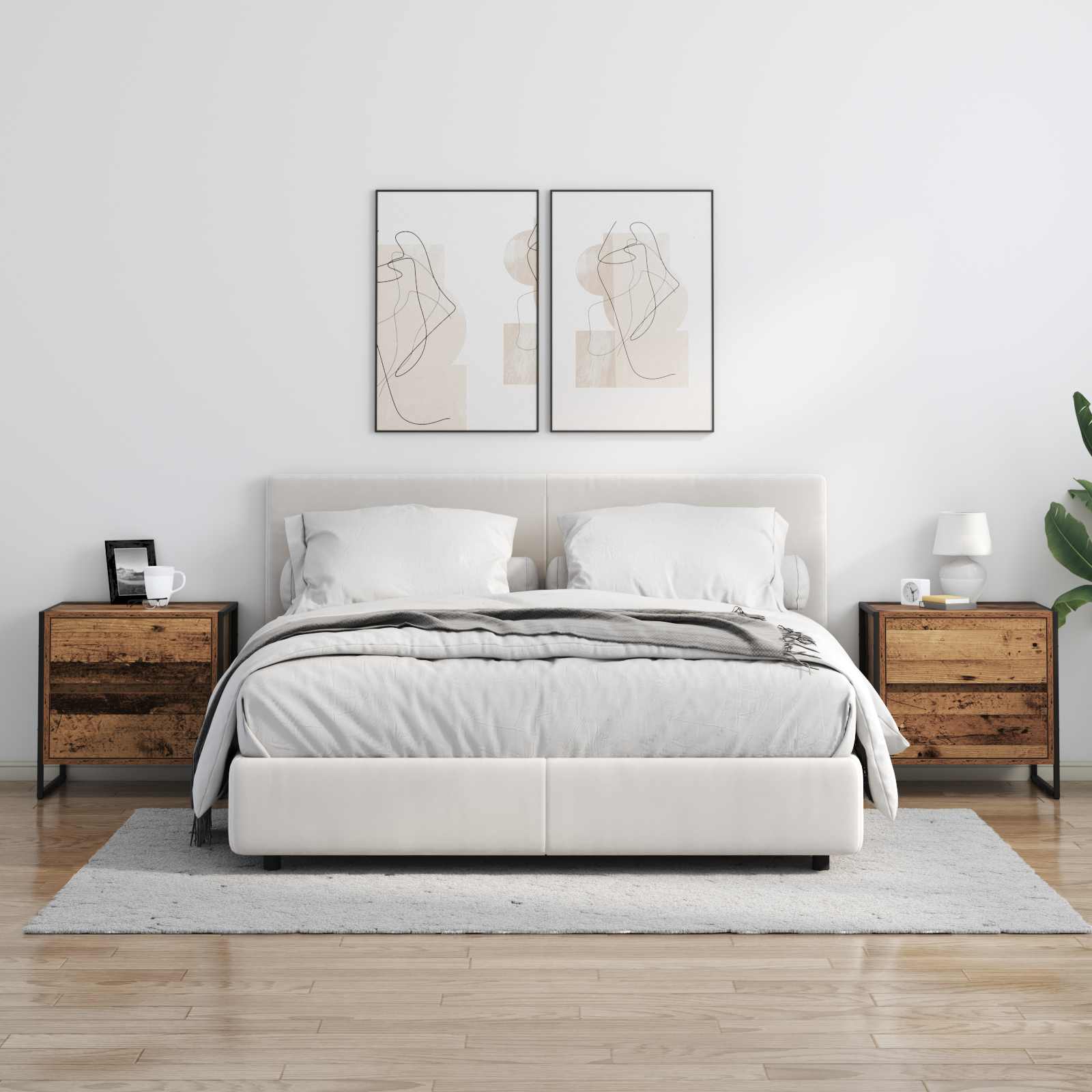 Nattbord 2 pcs Gamle tre 50 x 39.5 x 50 cm Konstruert tre