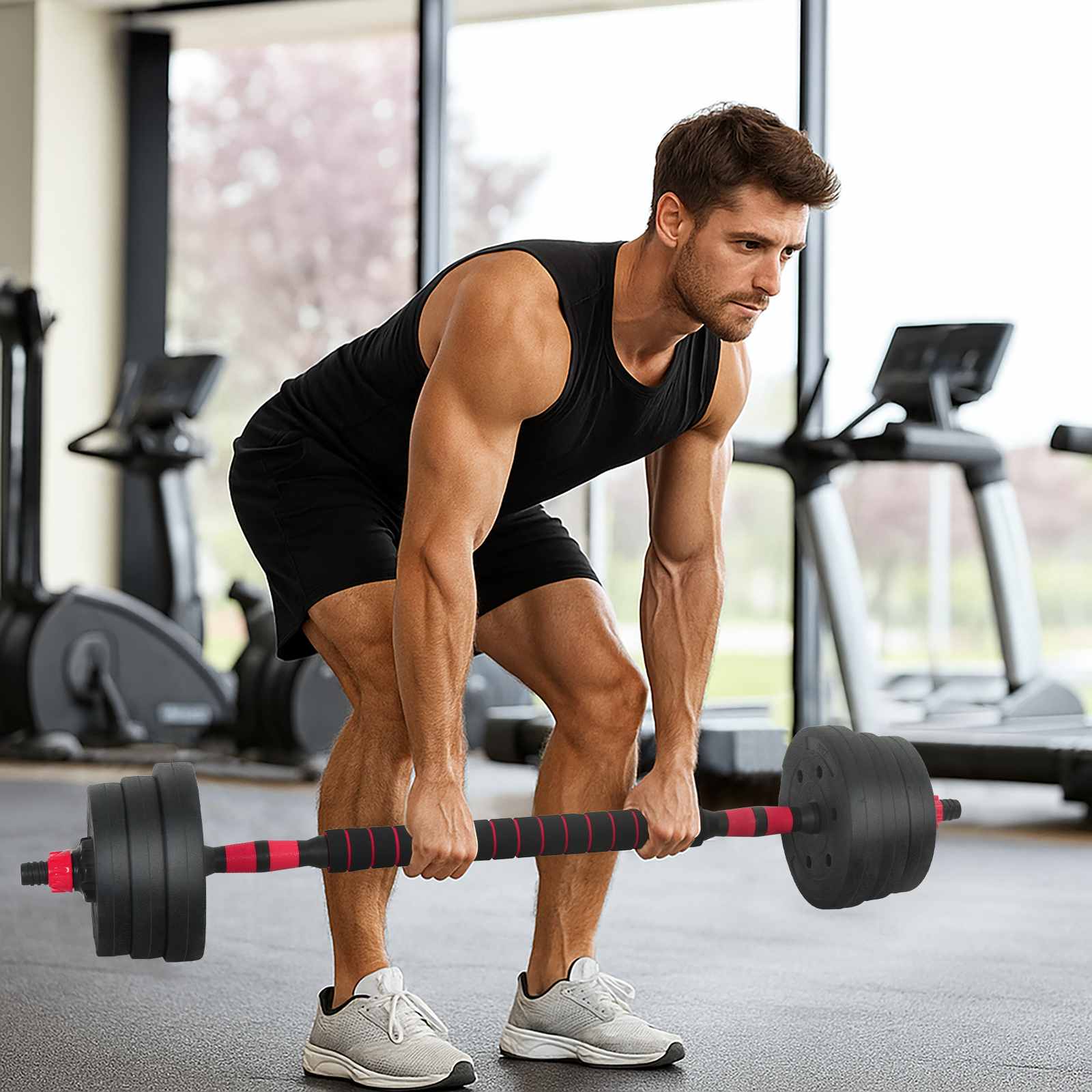 2-i-1 Manualsett Svart og Rød 121 x 19,5 x 19,5 cm