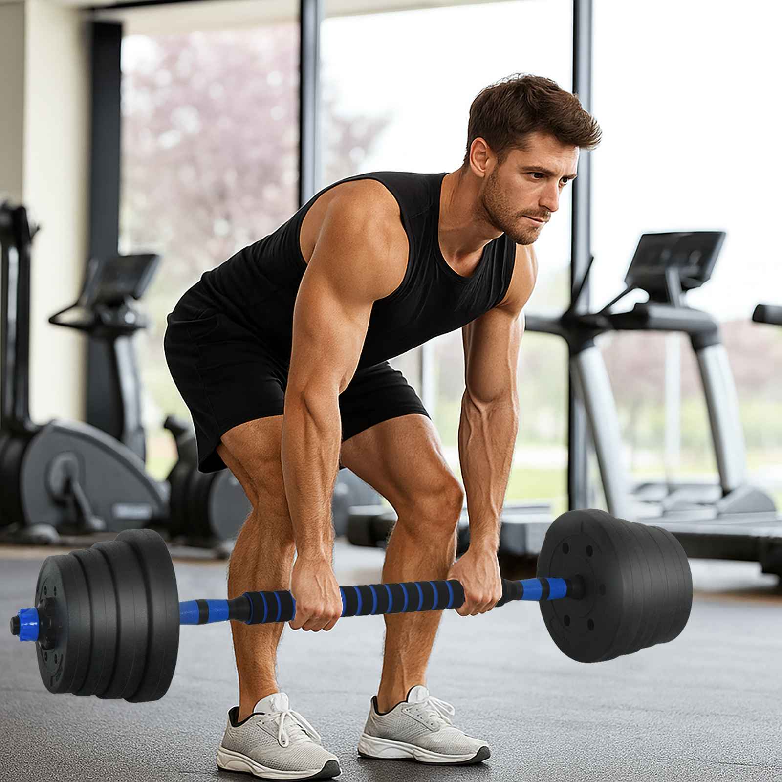 2-i-1 Manualsett Svart og Blå 121 x 19,5 x 19,5 cm