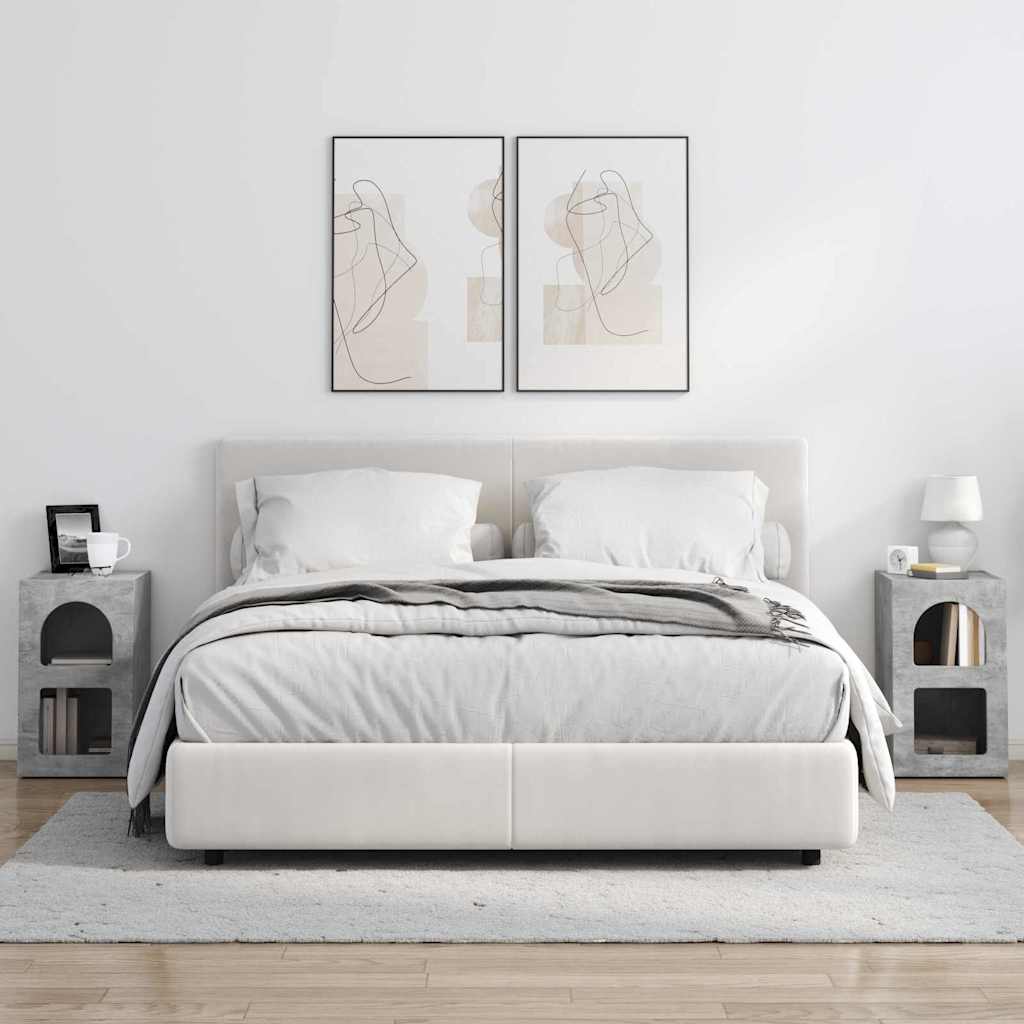 Nattbord 2 pcs Betonggrå 29,5 x 35 x 50 cm Konstruert tre