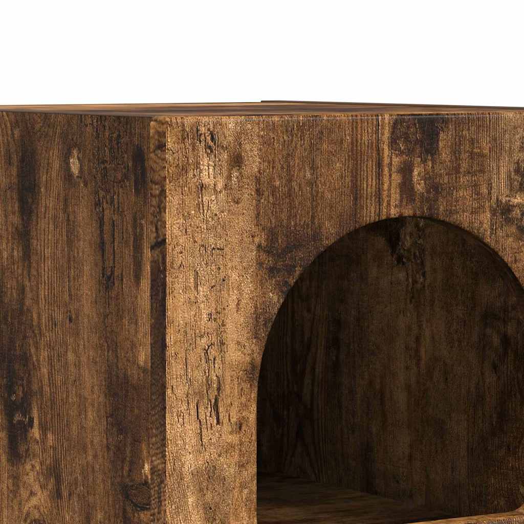 Nattbord 2 pcs Røkt eik 29,5 x 35 x 50 cm Konstruert tre