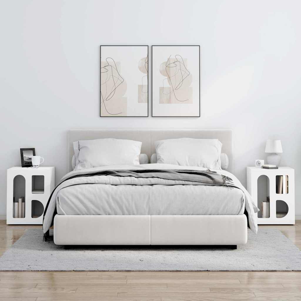 Nattbord 2 pcs Hvit 40 x 35 x 50 cm Konstruert tre