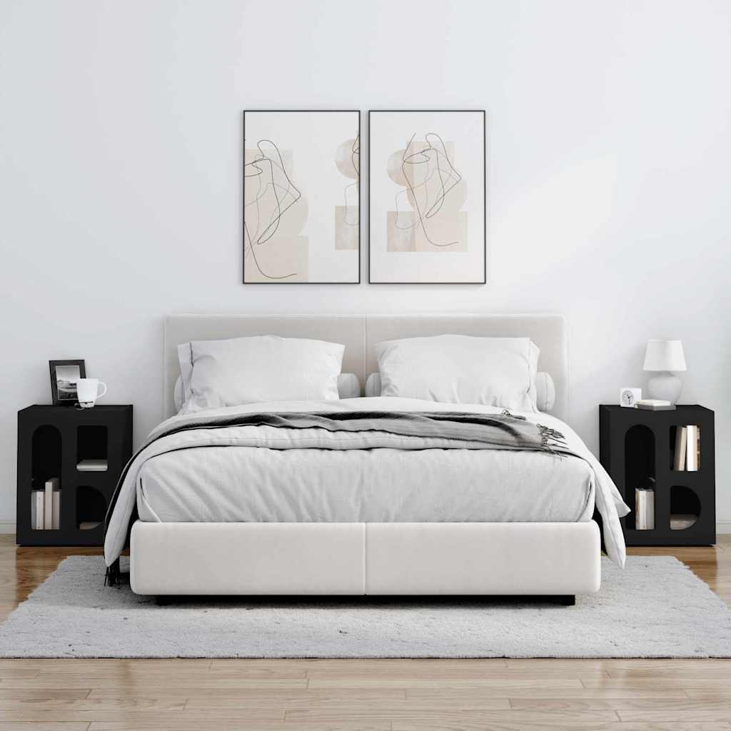 Nattbord 2 pcs Svart 40 x 35 x 50 cm Konstruert tre