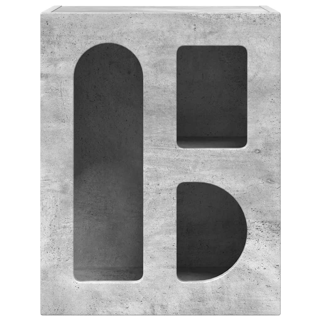 Nattbord 2 pcs Betonggrå 40 x 35 x 50 cm Konstruert tre