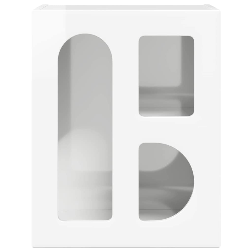 Nattbord 2 pcs Høyglanset hvit 40 x 35 x 50 cm Konstruert tre