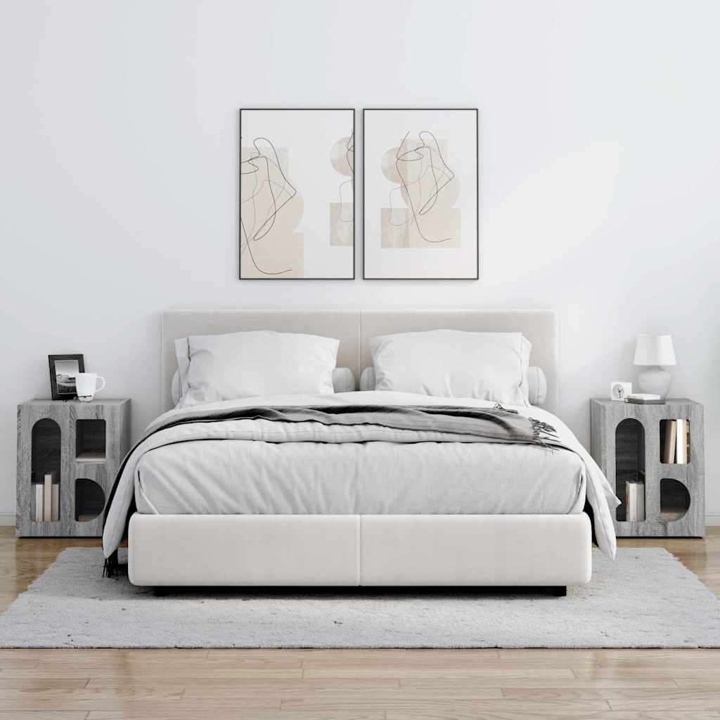 Nattbord 2 pcs Grå Sonoma 40 x 35 x 50 cm Konstruert tre