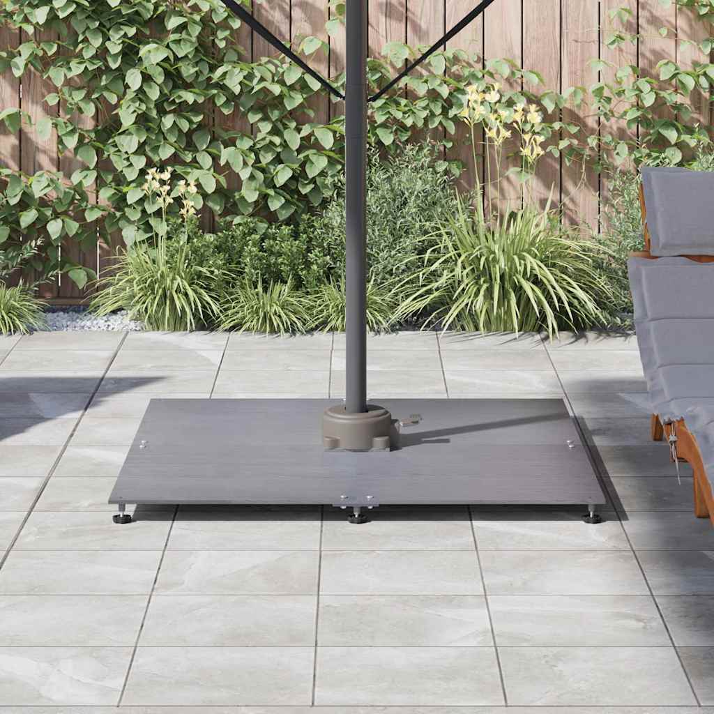 Parasollfot Mørk grå trelook 100 x 100 x 4 cm Stål