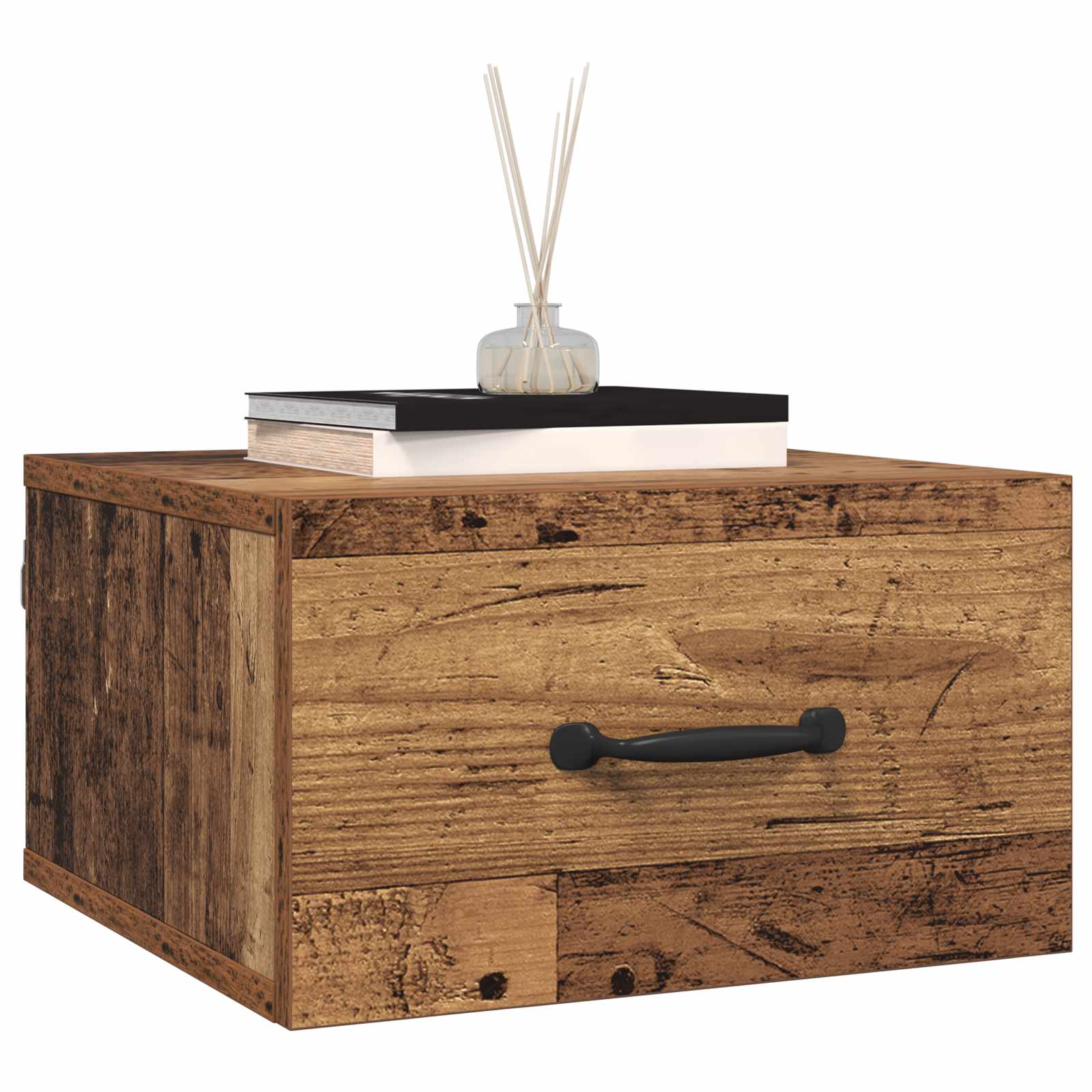 Nattbordskap med skuff Gamle tre 35 x 35 x 20 cm Konstruert tre