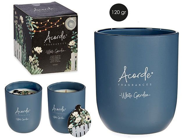 Duftlys i glass hvite blomster - Hjem & Fritidsshoppen.no