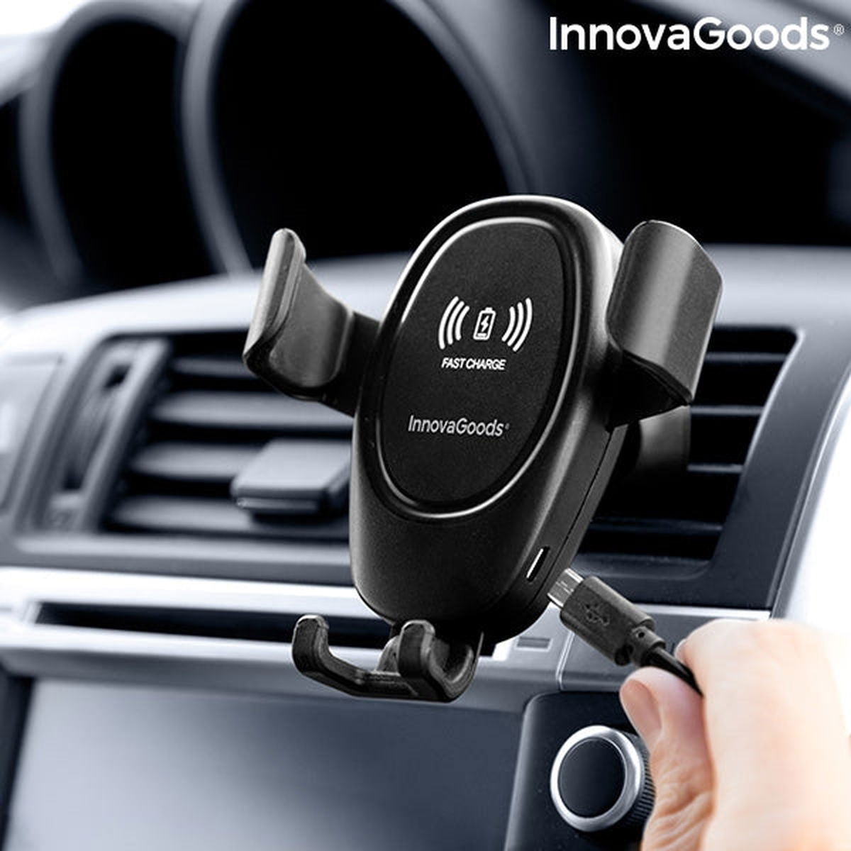 Holder for mobiltelefon, med trådløs lading fra InnovaGoods - Hjem & Fritidsshoppen.no
