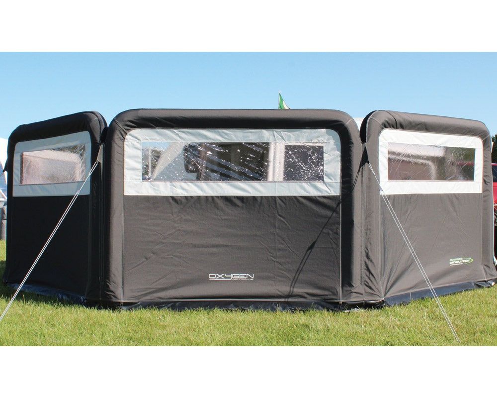 Levegg Oxygen Windbreak 500x140cm grå - med pumpe - begrenset antall igjen på lager - Hjem & Fritidsshoppen.no